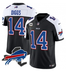 Men Buffalo Bills 14 Stefon Diggs Black White 2023 F U S E New York Patch And 3 Star C Patch Vapor Untouchable Limited Stitched Football JerseyS Men Buffalo Bills 14 Stefon Diggs Black White 2023 F U S E New York Patch And 3 Star C Patch Vapor Untouchable Limited Stitched Football JerseyS