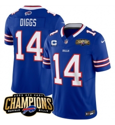 Men Buffalo Bills 14 Stefon Diggs Blue 2023 F U S E AFC East Champions With 3 Star C Ptach Stitched Football Jersey Men Buffalo Bills 14 Stefon Diggs Blue 2023 F U S E AFC East Champions With 3 Star C Ptach Stitched Football Jersey