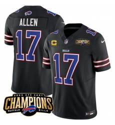 Men Buffalo Bills 17 Josh Allen Black 2023 F U S E AFC East Champions With 4 Star C Ptach Stitched Football Jersey Men Buffalo Bills 17 Josh Allen Black 2023 F U S E AFC East Champions With 4 Star C Ptach Stitched Football Jersey