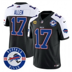 Men Buffalo Bills 17 Josh Allen Black Alternate F U S E  4 Star C With Est  1960 Patch Vapor Untouchable Limited Stitched Football Jersey