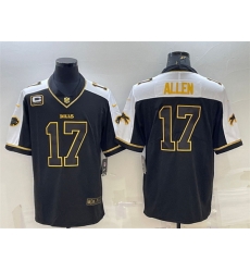 Men Buffalo Bills 17 Josh Allen Black Gold With C Patch Thanksgiving Vapor Untouchable Limited Stitched Jersey Men Buffalo Bills 17 Josh Allen Black Gold With C Patch Thanksgiving Vapor Untouchable Limited Stitched Jersey