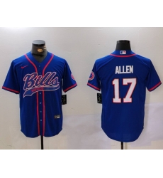 Men Buffalo Bills 17 Josh Allen Blue Team Cool Base Stitched Baseball Jersey Men Buffalo Bills 17 Josh Allen Blue Team Cool Base Stitched Baseball Jersey