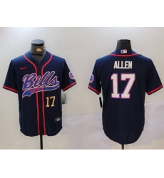 Men Buffalo Bills 17 Josh Allen Navy Team Cool Base Stitched Baseball Jersey 1 Men Buffalo Bills 17 Josh Allen Navy Team Cool Base Stitched Baseball Jersey 1