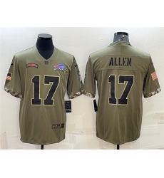 Men Buffalo Bills 17 Josh Allen Olive 2022 Salute To Service Limited Stitched Jersey Men Buffalo Bills 17 Josh Allen Olive 2022 Salute To Service Limited Stitched Jersey