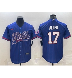 Men Buffalo Bills 17 Josh Allen Royal With Patch Cool Base Stitched Baseball Jersey Men Buffalo Bills 17 Josh Allen Royal With Patch Cool Base Stitched Baseball Jersey