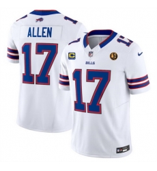 Men Buffalo Bills 17 Josh Allen White 2023 F U S E With 4 Star C Ptach And John Madden Patch Vapor Limited Stitched Football Jersey Men Buffalo Bills 17 Josh Allen White 2023 F U S E With 4 Star C Ptach And John Madden Patch Vapor Limited Stitched Football Jersey