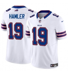 Men Buffalo Bills 19 KJ Hamler White 2024 F U S E Vapor Untouchable Limited Stitched Football Jersey Men Buffalo Bills 19 KJ Hamler White 2024 F U S E Vapor Untouchable Limited Stitched Football Jersey