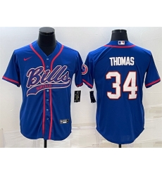 Men Buffalo Bills 34 Thurman Thomas Royal With Patch Cool Base Stitched Baseball Jersey Men Buffalo Bills 34 Thurman Thomas Royal With Patch Cool Base Stitched Baseball Jersey