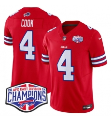 Men Buffalo Bills 4 James Cook Red F U S E 2024 AFC East Division Champions Vapor Limited Stitched Football Jersey Men Buffalo Bills 4 James Cook Red F U S E 2024 AFC East Division Champions Vapor Limited Stitched Football Jersey
