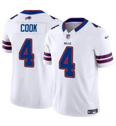 Men Buffalo Bills 4 James Cook White 2023 F U S E Vapor Untouchable Limited Stitched Football Jersey Men Buffalo Bills 4 James Cook White 2023 F U S E Vapor Untouchable Limited Stitched Football Jersey