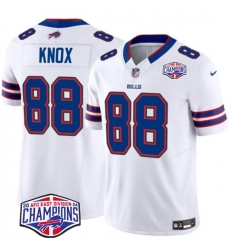 Men Buffalo Bills 88 Dawson Knox White F U S E 2024 AFC East Division Champions Vapor Limited Stitched Football Jersey Men Buffalo Bills 88 Dawson Knox White F U S E 2024 AFC East Division Champions Vapor Limited Stitched Football Jersey