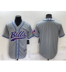 Men Buffalo Bills Blank Gray Cool Base Stitched Baseball Jersey Men Buffalo Bills Blank Gray Cool Base Stitched Baseball Jersey