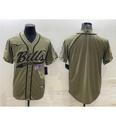 Men Buffalo Bills Blank Olive Salute To Service Cool Base Stitched Baseball Jersey Men Buffalo Bills Blank Olive Salute To Service Cool Base Stitched Baseball Jersey