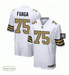 Men New Orleans 75 Taliese Fuaga Saints White Color Rush Limited Stitched Football Jersey Men New Orleans 75 Taliese Fuaga Saints White Color Rush Limited Stitched Football Jersey