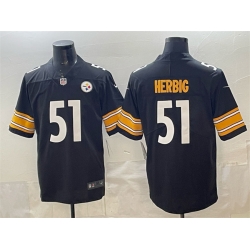 Men Pisttburgn Steelers 51 Nick Herbig Black Vapor Untouchable Limited Stitched Football Jersey