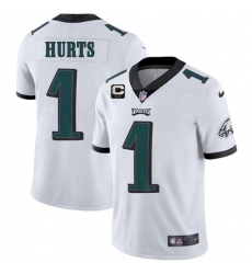 Men's Eagles 2022 #1 Jalen Hurts White With 2-star C Patch Vapor Untouchable Limited Stitched NFL Jersey Men's Eagles 2022 #1 Jalen Hurts White With 2-star C Patch Vapor Untouchable Limited Stitched NFL Jersey