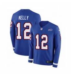 Mens Nike Buffalo Bills 12 Jim Kelly Limited Royal Blue Therma Long Sleeve NFL Jersey Mens Nike Buffalo Bills 12 Jim Kelly Limited Royal Blue Therma Long Sleeve NFL Jersey
