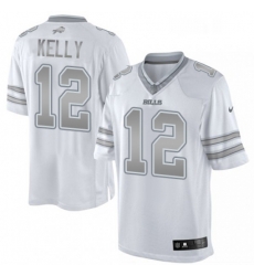 Mens Nike Buffalo Bills 12 Jim Kelly Limited White Platinum NFL Jersey Mens Nike Buffalo Bills 12 Jim Kelly Limited White Platinum NFL Jersey