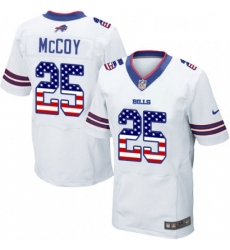 Mens Nike Buffalo Bills 25 LeSean McCoy Elite White Road USA Flag Fashion NFL Jersey Mens Nike Buffalo Bills 25 LeSean McCoy Elite White Road USA Flag Fashion NFL Jersey