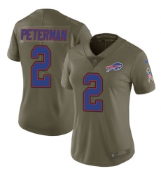 Nike Bills #2 Nathan Peterman Olive Womens Stitched NFL Limited 2017 Salute to Service Jersey Nike Bills #2 Nathan Peterman Olive Womens Stitched NFL Limited 2017 Salute to Service Jersey