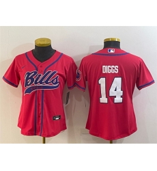 Women Buffalo Bills 14 Stefon Diggs Red With Patch Cool Base Stitched Baseball Jersey Women Buffalo Bills 14 Stefon Diggs Red With Patch Cool Base Stitched Baseball Jersey