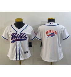 Women Buffalo Bills White Team Big Logo With Patch Cool Base Stitched Baseball Jersey Women Buffalo Bills White Team Big Logo With Patch Cool Base Stitched Baseball Jersey