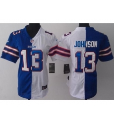 Women Nike Buffalo Bills 13 Steve Johnson Blue White Split Jerseys Women Nike Buffalo Bills 13 Steve Johnson Blue White Split Jerseys