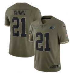 Men Carolina Panthers 21 Jeremy Chinn Olive 2022 Salute To Service Limited Stitched Jersey Men Carolina Panthers 21 Jeremy Chinn Olive 2022 Salute To Service Limited Stitched Jersey