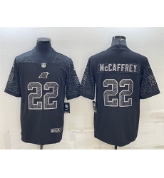 Men Carolina Panthers 22 Christian McCaffrey Black Reflective Limited Stitched Men Carolina Panthers 22 Christian McCaffrey Black Reflective Limited Stitched