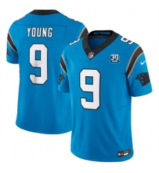 Men Carolina Panthers 9 Bryce Young Blue 2024 30th Anniversary Patch F U S E Vapor Limited Stitched Football Jersey Men Carolina Panthers 9 Bryce Young Blue 2024 30th Anniversary Patch F U S E Vapor Limited Stitched Football Jersey