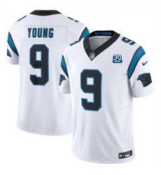 Men Carolina Panthers 9 Bryce Young White 2024 30th Anniversary Patch F U S E Vapor Limited Stitched Football Jersey Men Carolina Panthers 9 Bryce Young White 2024 30th Anniversary Patch F U S E Vapor Limited Stitched Football Jersey