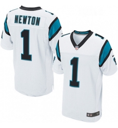 Mens Nike Carolina Panthers 1 Cam Newton Elite White NFL Jersey Mens Nike Carolina Panthers 1 Cam Newton Elite White NFL Jersey