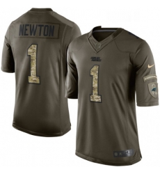 Mens Nike Carolina Panthers 1 Cam Newton Limited Green Salute to Service NFL Jersey Mens Nike Carolina Panthers 1 Cam Newton Limited Green Salute to Service NFL Jersey
