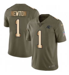 Mens Nike Carolina Panthers 1 Cam Newton Limited OliveGold 2017 Salute to Service NFL Jersey Mens Nike Carolina Panthers 1 Cam Newton Limited OliveGold 2017 Salute to Service NFL Jersey