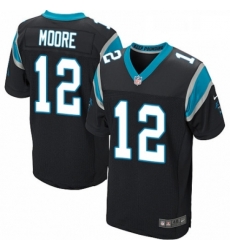 Mens Nike Carolina Panthers 12 DJ Moore Elite Black Team Color NFL Jersey Mens Nike Carolina Panthers 12 DJ Moore Elite Black Team Color NFL Jersey