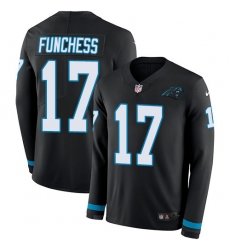 Nike Panthers #17 Devin Funchess Black Team Color Men Stitched NFL Limited Therma Long Sleeve Jersey Nike Panthers #17 Devin Funchess Black Team Color Men Stitched NFL Limited Therma Long Sleeve Jersey