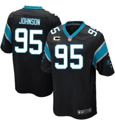 Nike Panthers #95 Charles Johnson Black Team Color Mens Stitched NFL Elite Jersey Nike Panthers #95 Charles Johnson Black Team Color Mens Stitched NFL Elite Jersey