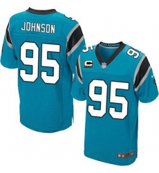 Nike Panthers #95 Charles Johnson Blue Team Color Mens Stitched NFL Elite Jersey Nike Panthers #95 Charles Johnson Blue Team Color Mens Stitched NFL Elite Jersey