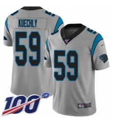 Panthers 59 Luke Kuechly Silver Men Stitched Football Limited Inverted Legend 100th Season Jersey Panthers 59 Luke Kuechly Silver Men Stitched Football Limited Inverted Legend 100th Season Jersey