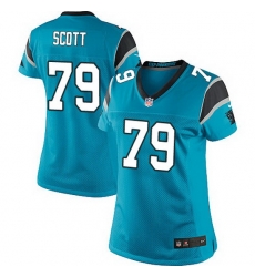 Nike Panthers #79 Chris Scott Blue Team Color Women Stitched NFL Jersey Nike Panthers #79 Chris Scott Blue Team Color Women Stitched NFL Jersey