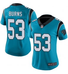 Panthers 53 Brian Burns Blue Women Stitched Football Limited Rush Jersey Panthers 53 Brian Burns Blue Women Stitched Football Limited Rush Jersey