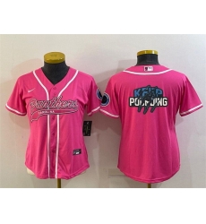 Women Carolina Panthers Pink Team Big Logo With Patch Cool Base Stitched Baseball Jersey Women Carolina Panthers Pink Team Big Logo With Patch Cool Base Stitched Baseball Jersey