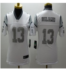 Women Nike Panthers #13 Kelvin Benjamin White Stitched NFL Limited Platinum Jersey Women Nike Panthers #13 Kelvin Benjamin White Stitched NFL Limited Platinum Jersey