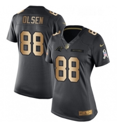 Womens Nike Carolina Panthers 88 Greg Olsen Limited BlackGold Salute to Service NFL Jersey Womens Nike Carolina Panthers 88 Greg Olsen Limited BlackGold Salute to Service NFL Jersey