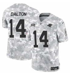 Youth Carolina Panthers 14 Andy Dalton 2024 F U S E Arctic Camo Salute To Service Limited Stitched Football Jersey Youth Carolina Panthers 14 Andy Dalton 2024 F U S E Arctic Camo Salute To Service Limited Stitched Football Jersey