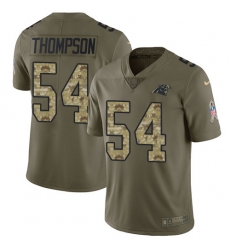 Youth Nike Panthers #54 Shaq Thompson Olive Camo Stitched NFL Limited 2017 Salute to Service Jersey Youth Nike Panthers #54 Shaq Thompson Olive Camo Stitched NFL Limited 2017 Salute to Service Jersey