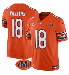 Men Chicago Bears 18 Caleb Williams Orange 2025 F U S E With 1 Star C Patch And VMH Patch Vapor Untouchable Limited Stitched Football Jersey Men Chicago Bears 18 Caleb Williams Orange 2025 F U S E With 1 Star C Patch And VMH Patch Vapor Untouchable Limited Stitched Football Jersey