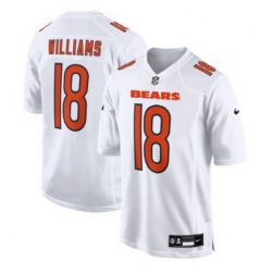 Men Chicago Bears 18 Caleb Williams Tundra White Fashion Jersey