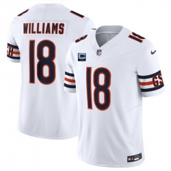 Men Chicago Bears 18 Caleb Williams White 2025 F U S E  With 2 Star C Patch Vapor Untouchable Limited Stitched Football Jersey