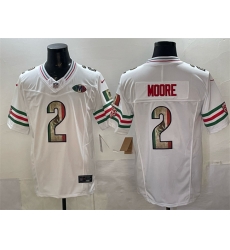 Men Chicago Bears 2 D J Moore White Mexico F U S E With VMH Patch Stitched Football Jersey Men Chicago Bears 2 D J Moore White Mexico F U S E With VMH Patch Stitched Football Jersey